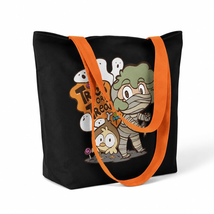 Trick or Treat! Nilly & Pollito's Tote Bag With Strap - Halloween Season