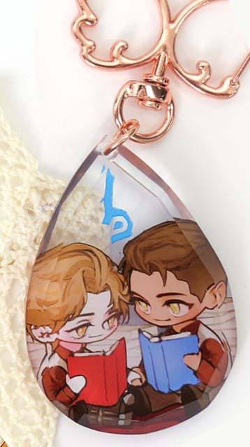 Reading date Acrylic Teardrop Keychain