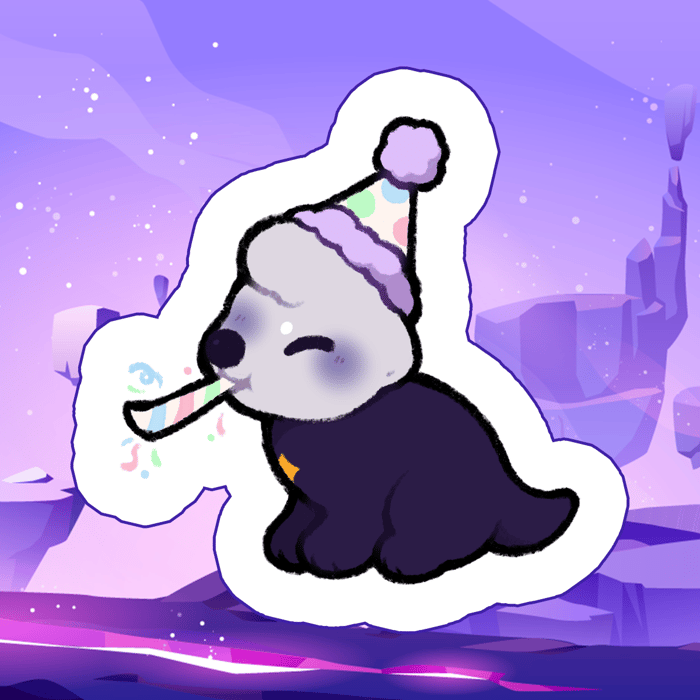 UFOtter Birthday Greeting Sticker
