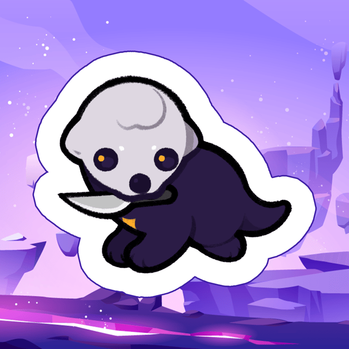 UFOtter with a Knife Sticker