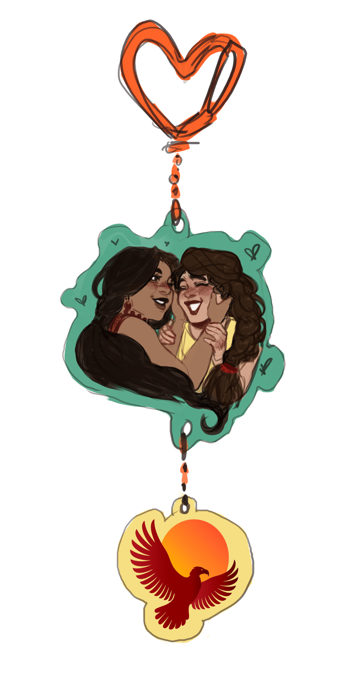 Lorena & Daya Heart Connection Clear Acrylic Charms