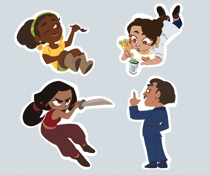 "Pelea" Characters Vinyl Sticker Sheets (5 sheets)