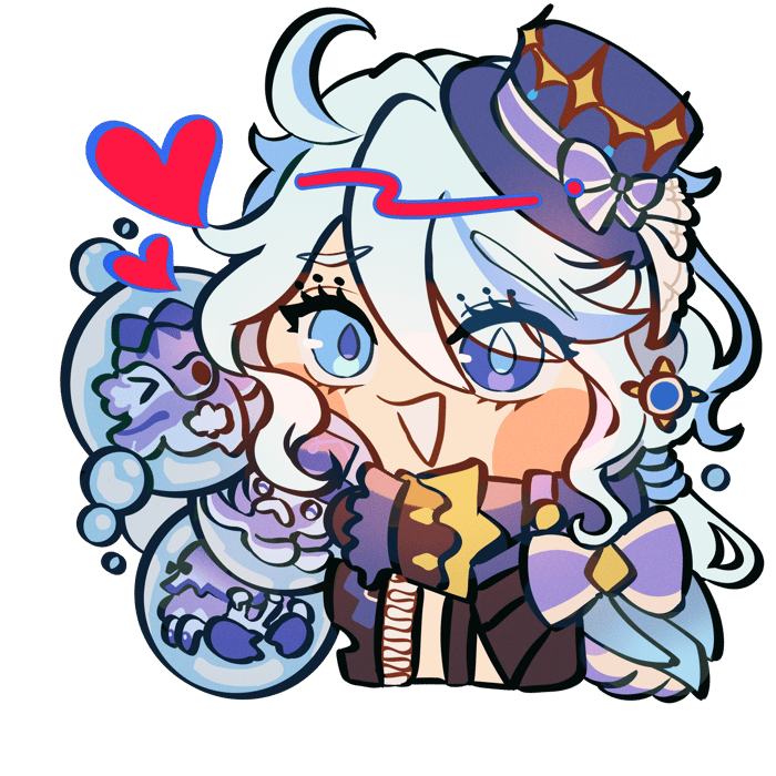 Furina Glitter Acrylic Keychain