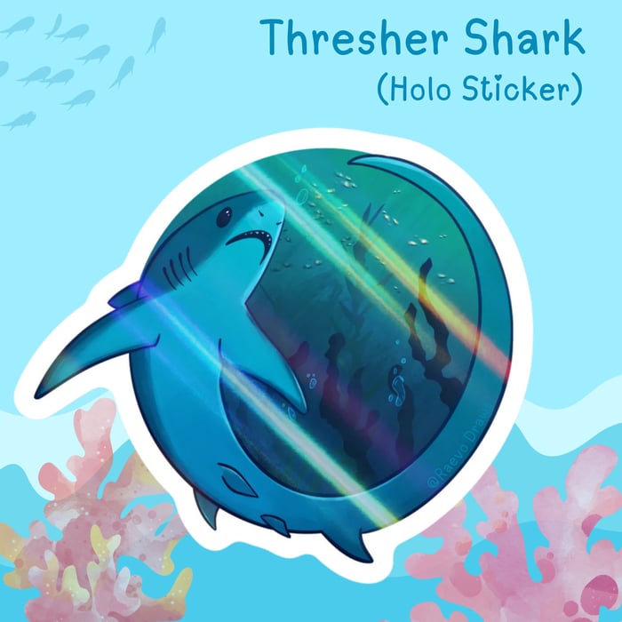 Thresher Shark Holographic Sticker (5pcs)