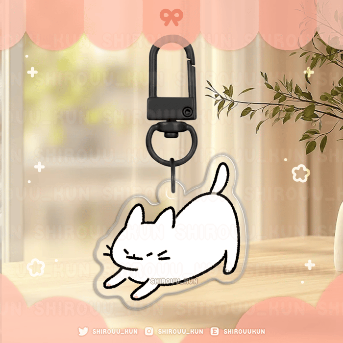 [b.] cat doodle keychains