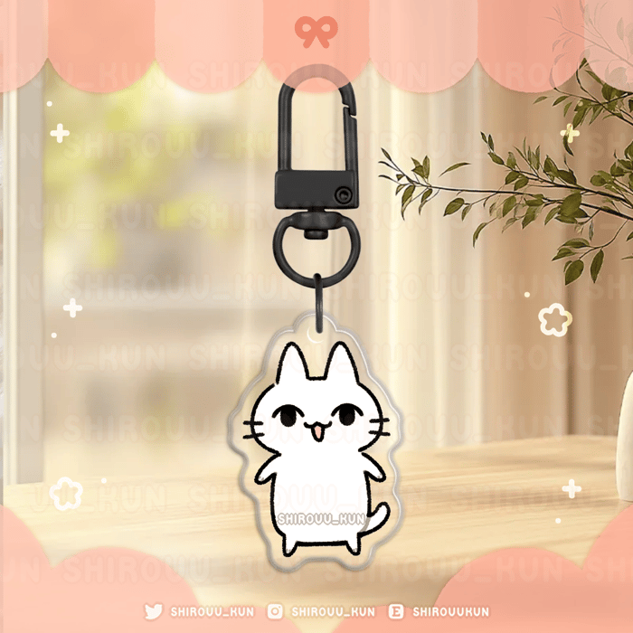 [a.] cat doodle keychains