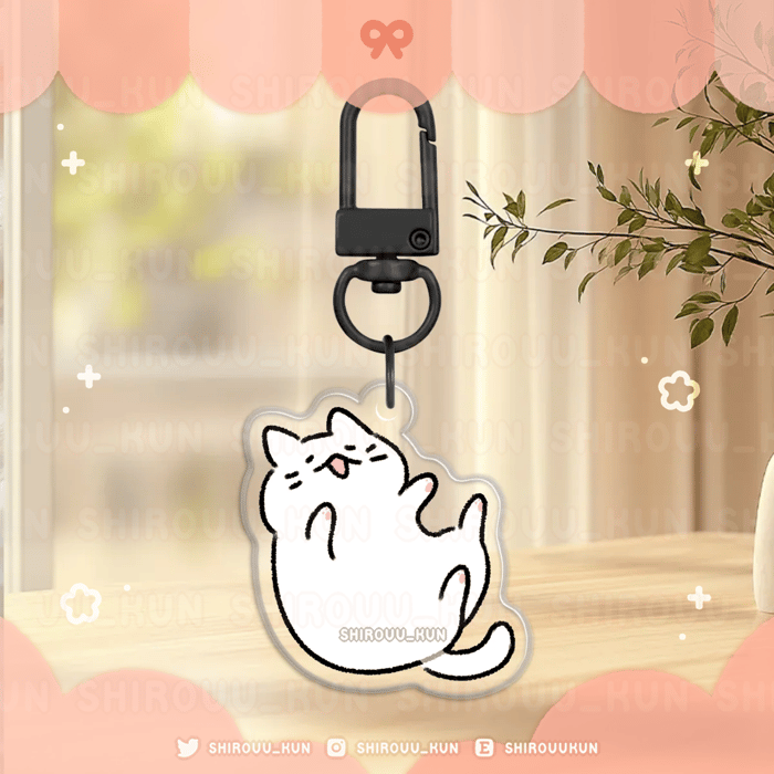 [f.] cat doodle keychains