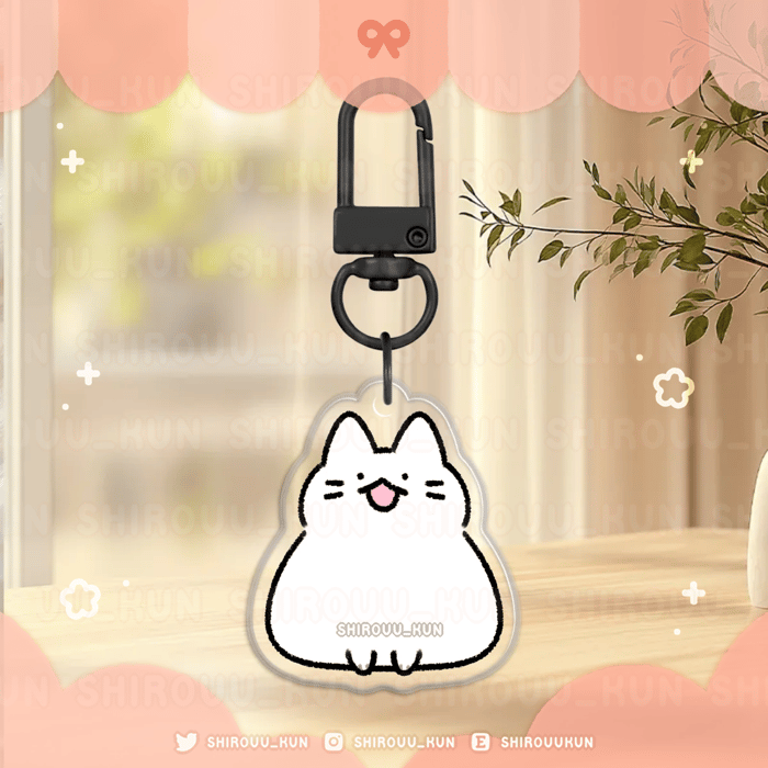 [d.] cat doodle keychains