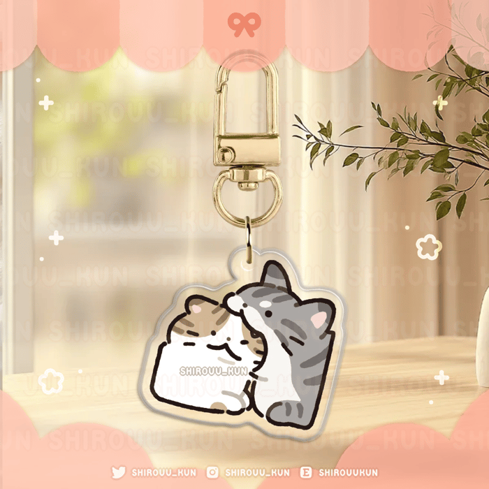 [k. munch] cat meme keychain