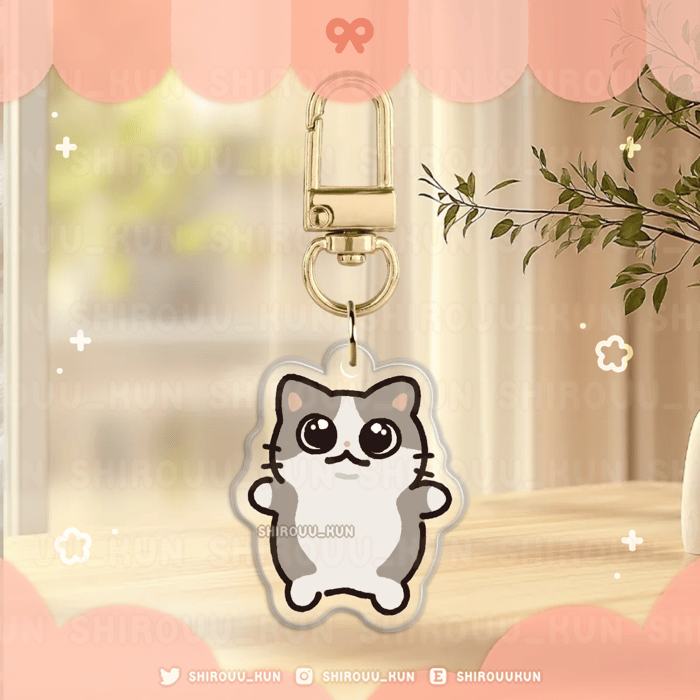 [g. happy] cat meme keychain