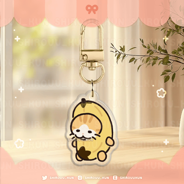 [a. banana] cat meme keychain