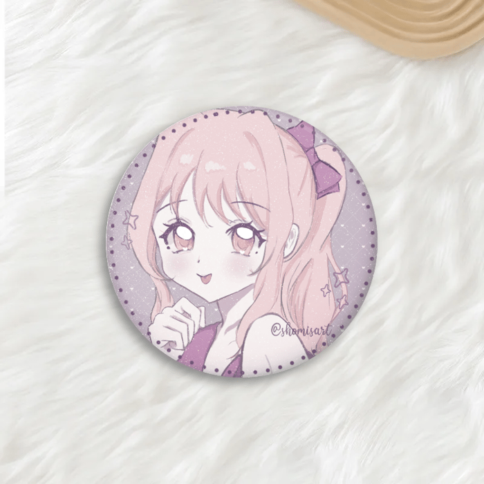 Akiyama Mizuki Round Button Pin