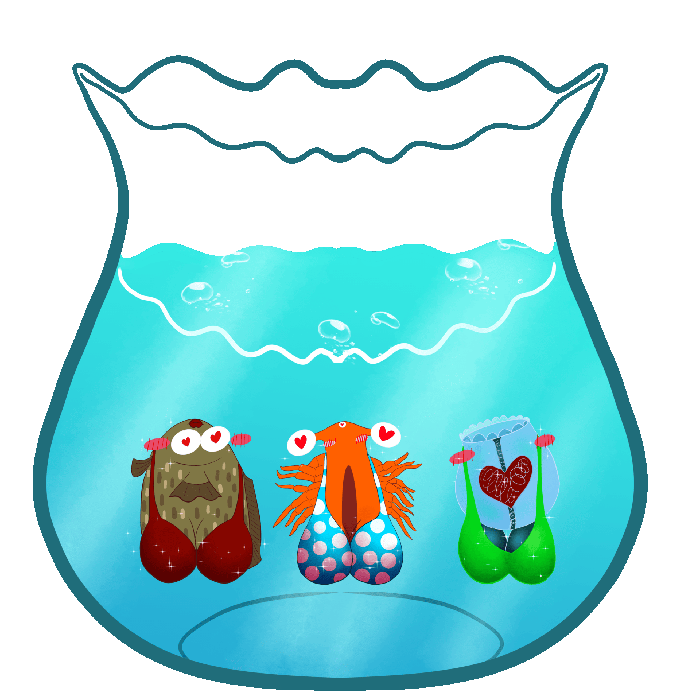 Busty Sea Creatures Shaker Keychain