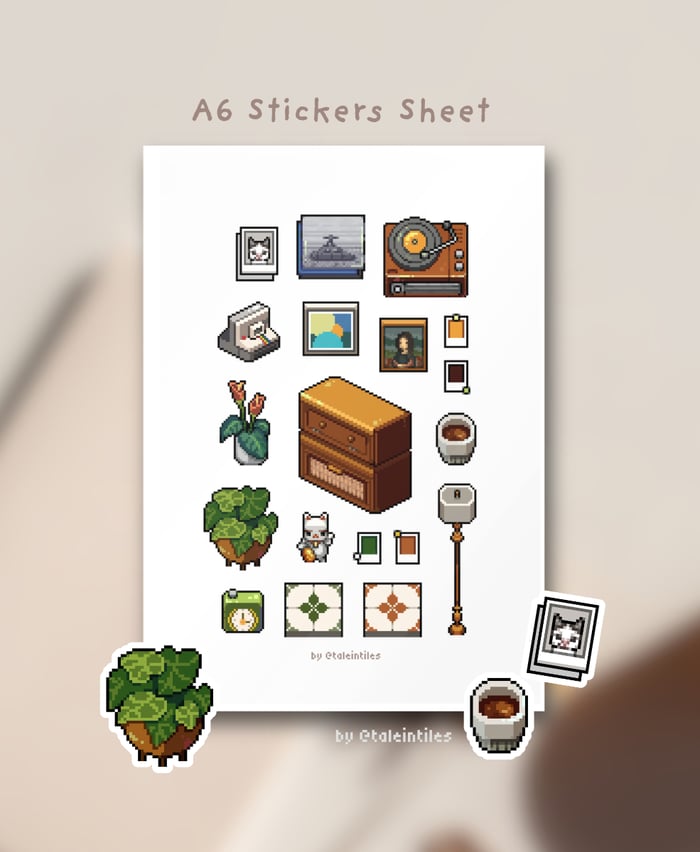 Stickers Sheets (5 pcs) | Cozy Pixel Art by taleintiles