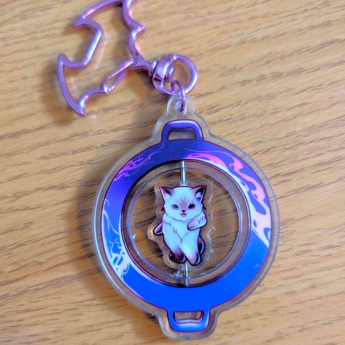 Wok Kitty Spinner Keychain