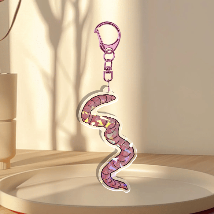 Worm Holographic Keychain
