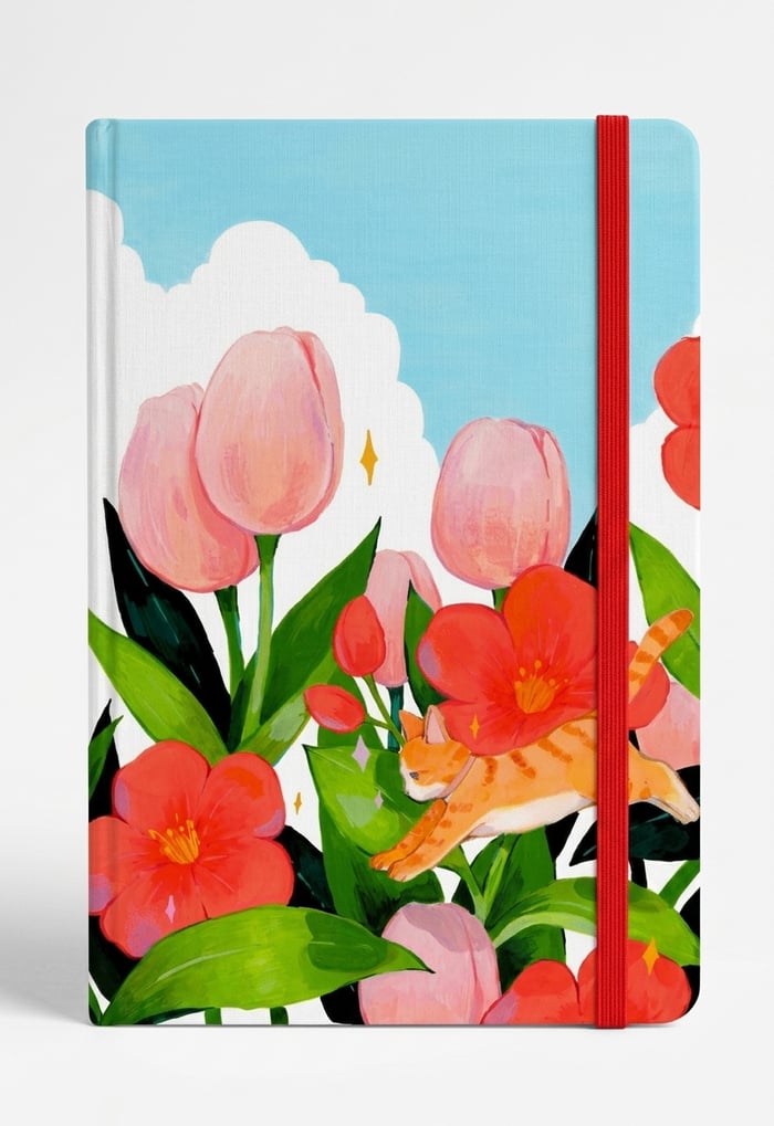 Tulips field | Leatherette Paper Notebooks