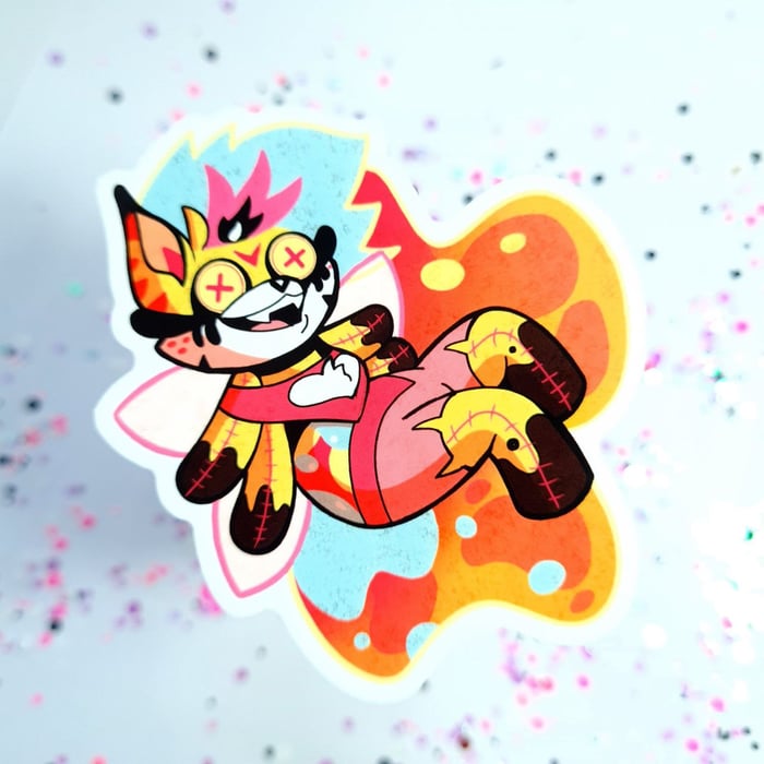 Beelzebub button eye doll - sticker
