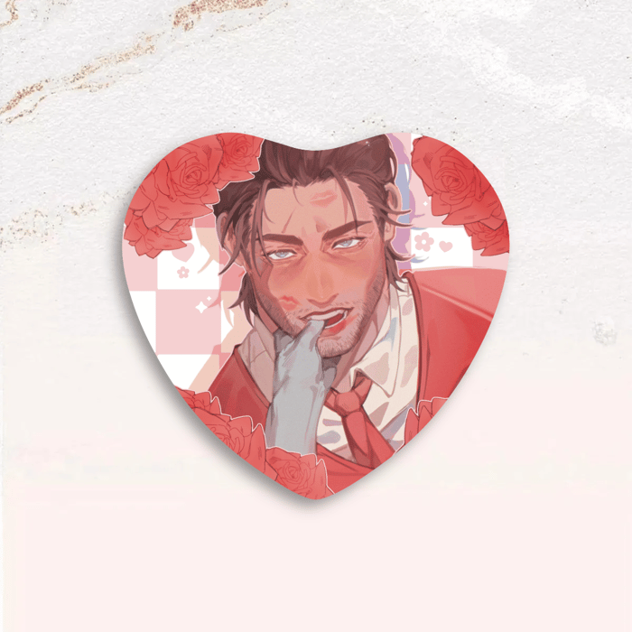 Valentine Meteor x Y/N Heart Button Pins
