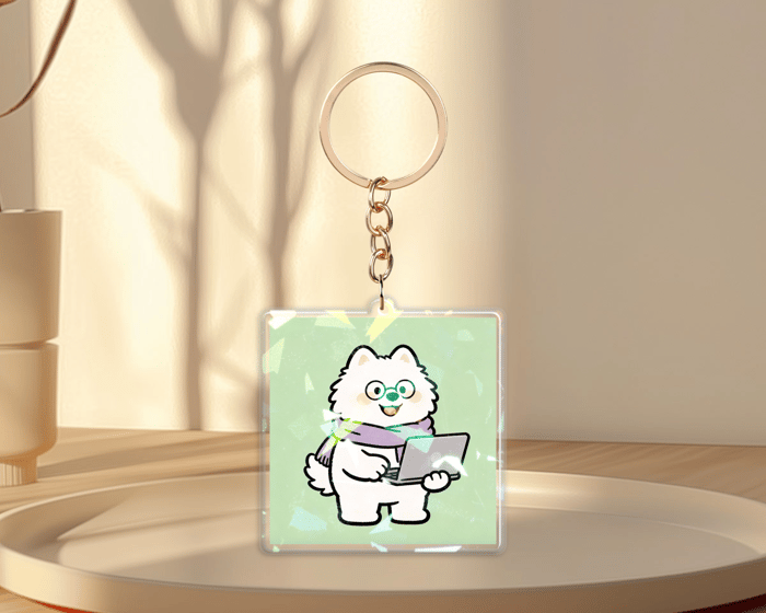 Custom Epoxy Holographic Keychain