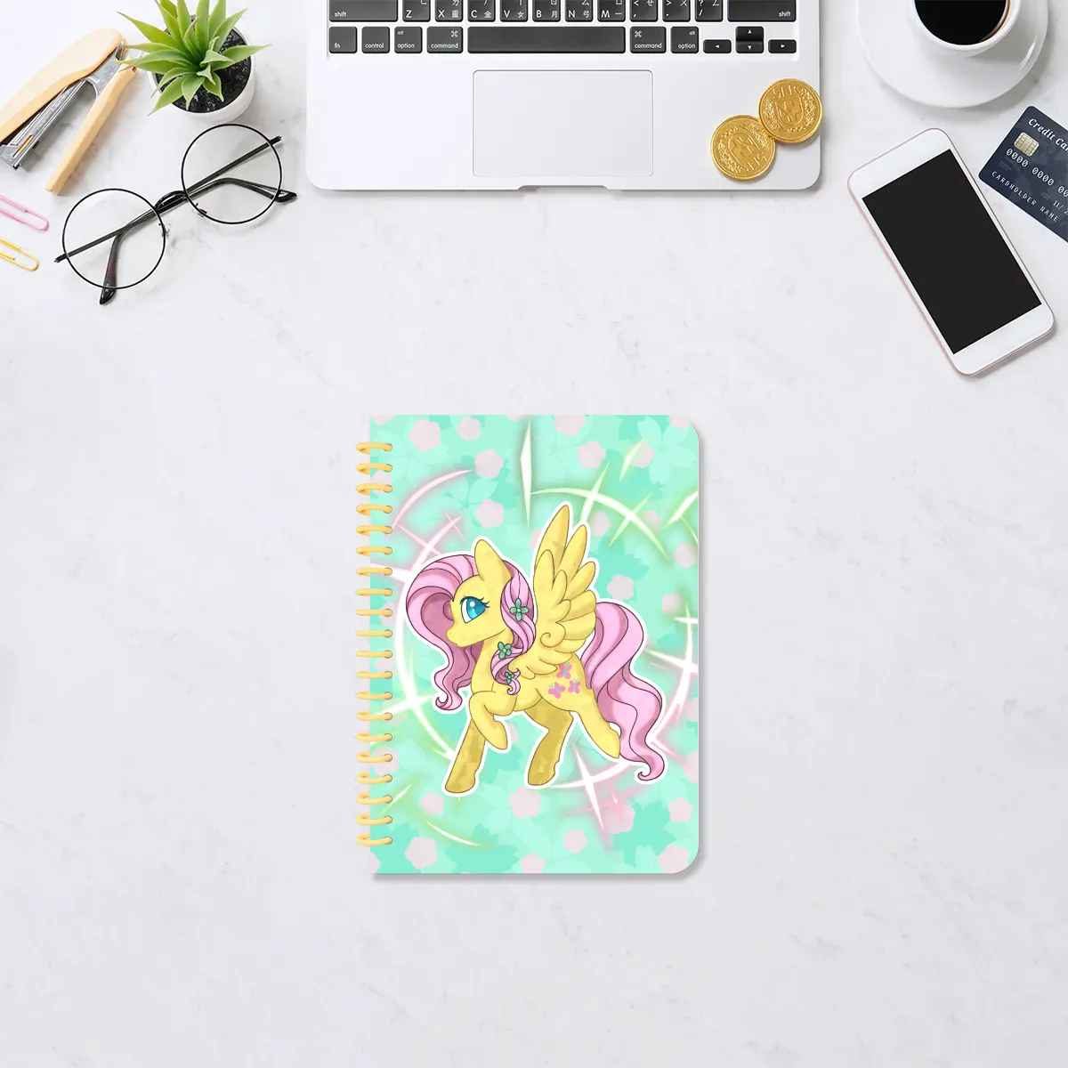 Fluttershy Crystal Pony dotted notebook