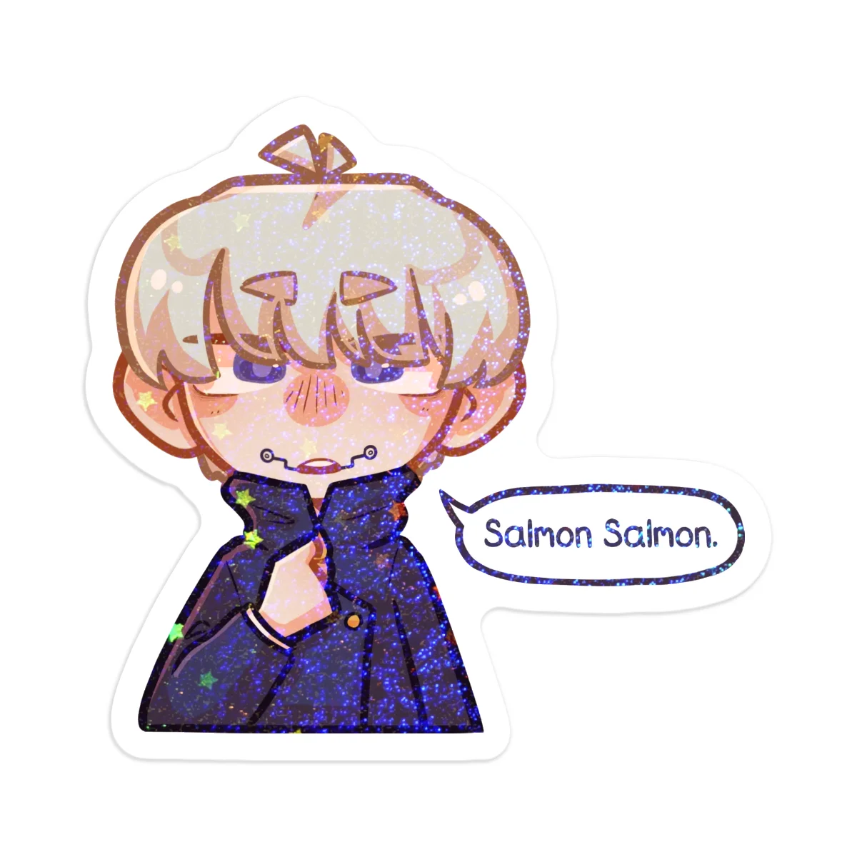 Inumaki 'Salmon Salmon' Glitter Stickers