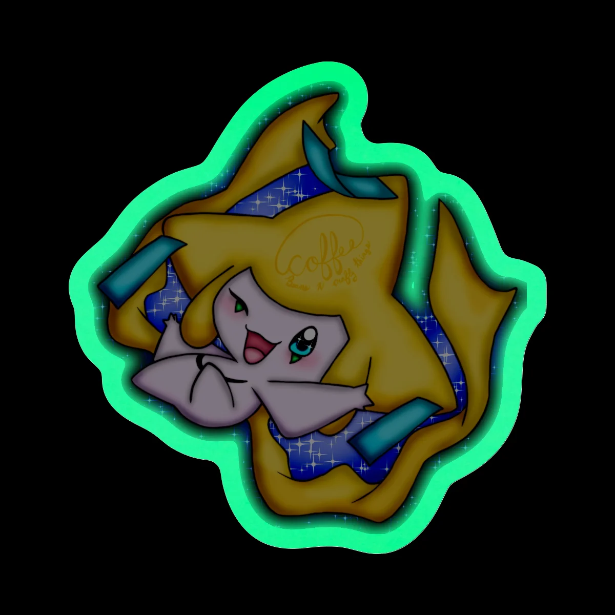 Wishing Colorful Blue Holographic Glow In The Dark Stickers