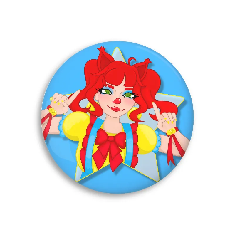 3" Confetti The Clown Pinback Button