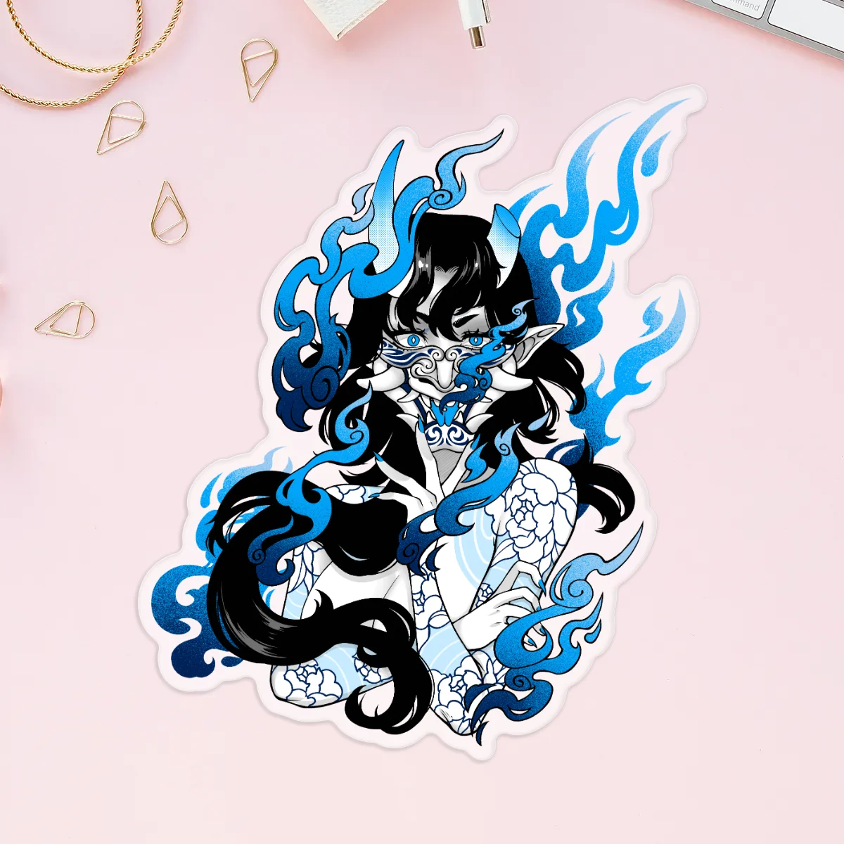 Kijo Demon Woman Matte Stickers