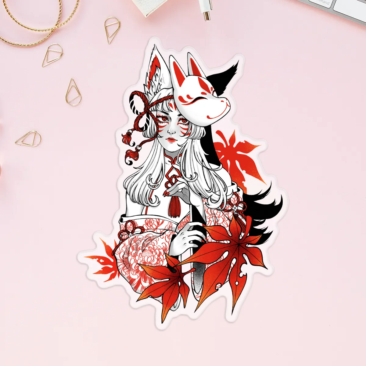 Kitsune Matte Stickers