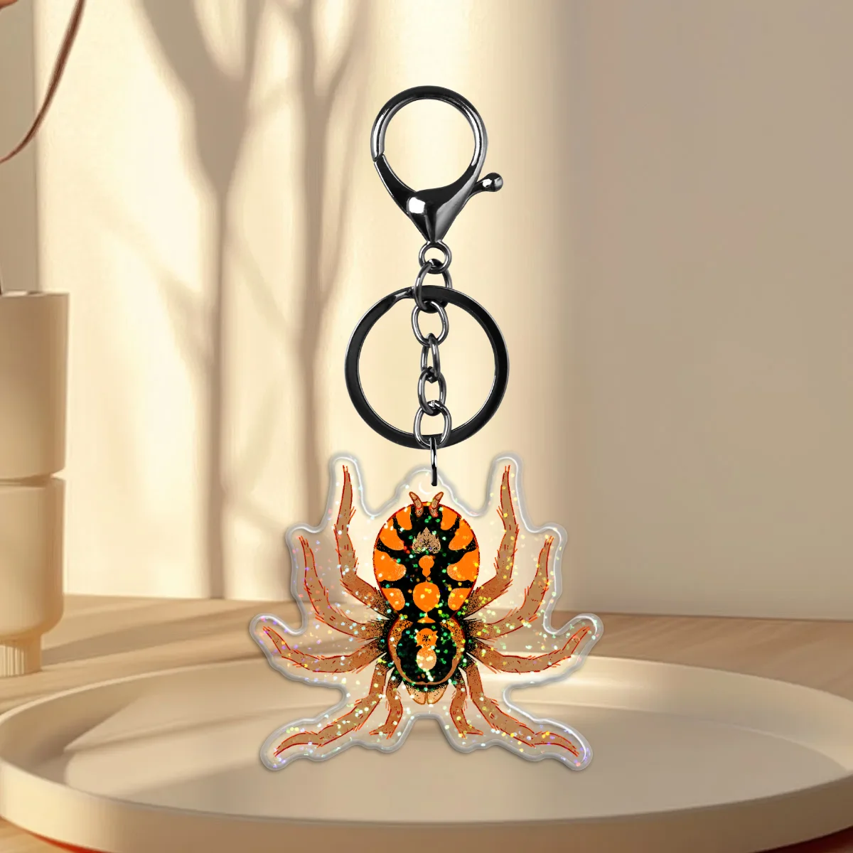 tarantula Epoxy Holographic Keychain
