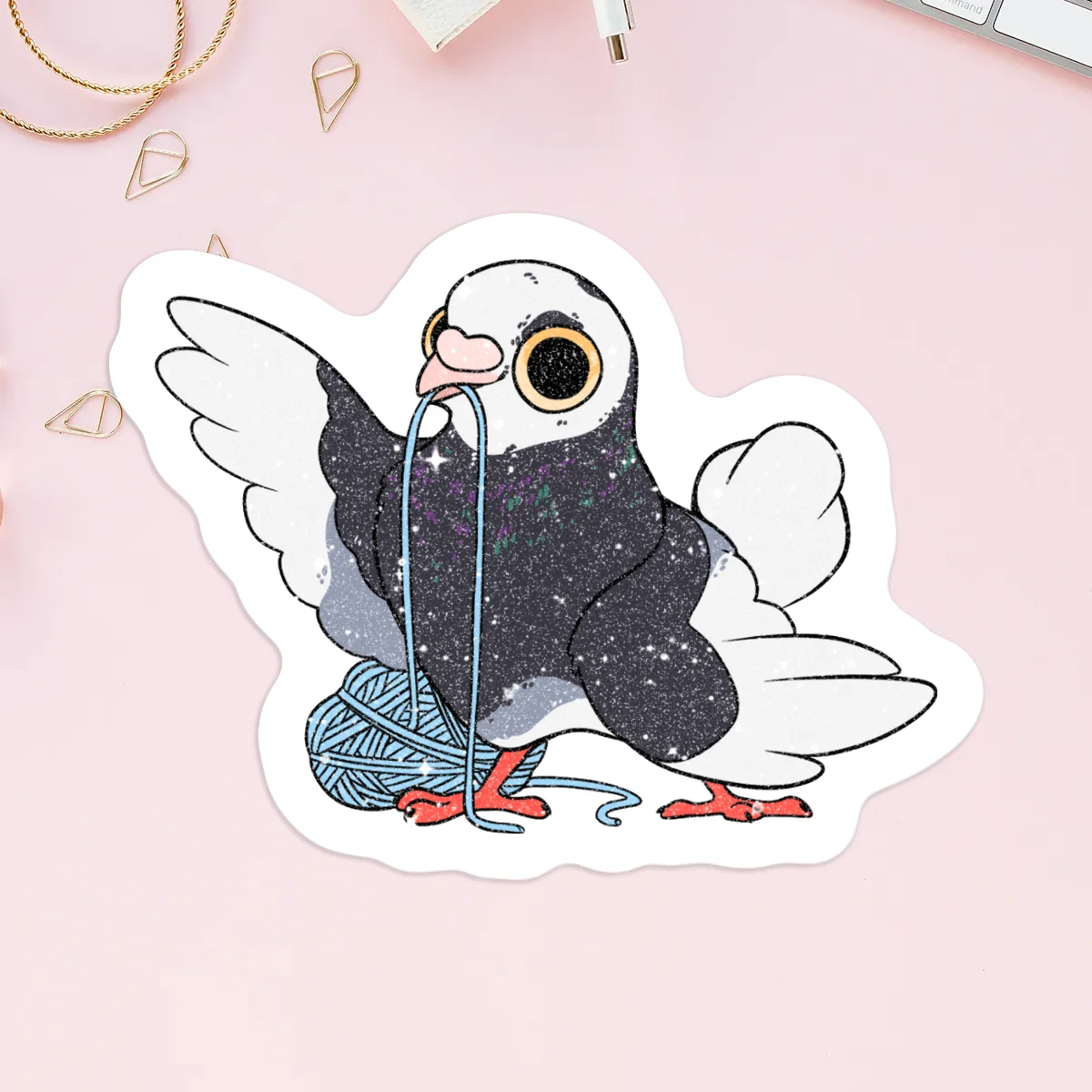 Pigeon Sand Glitter Frosted Stickers