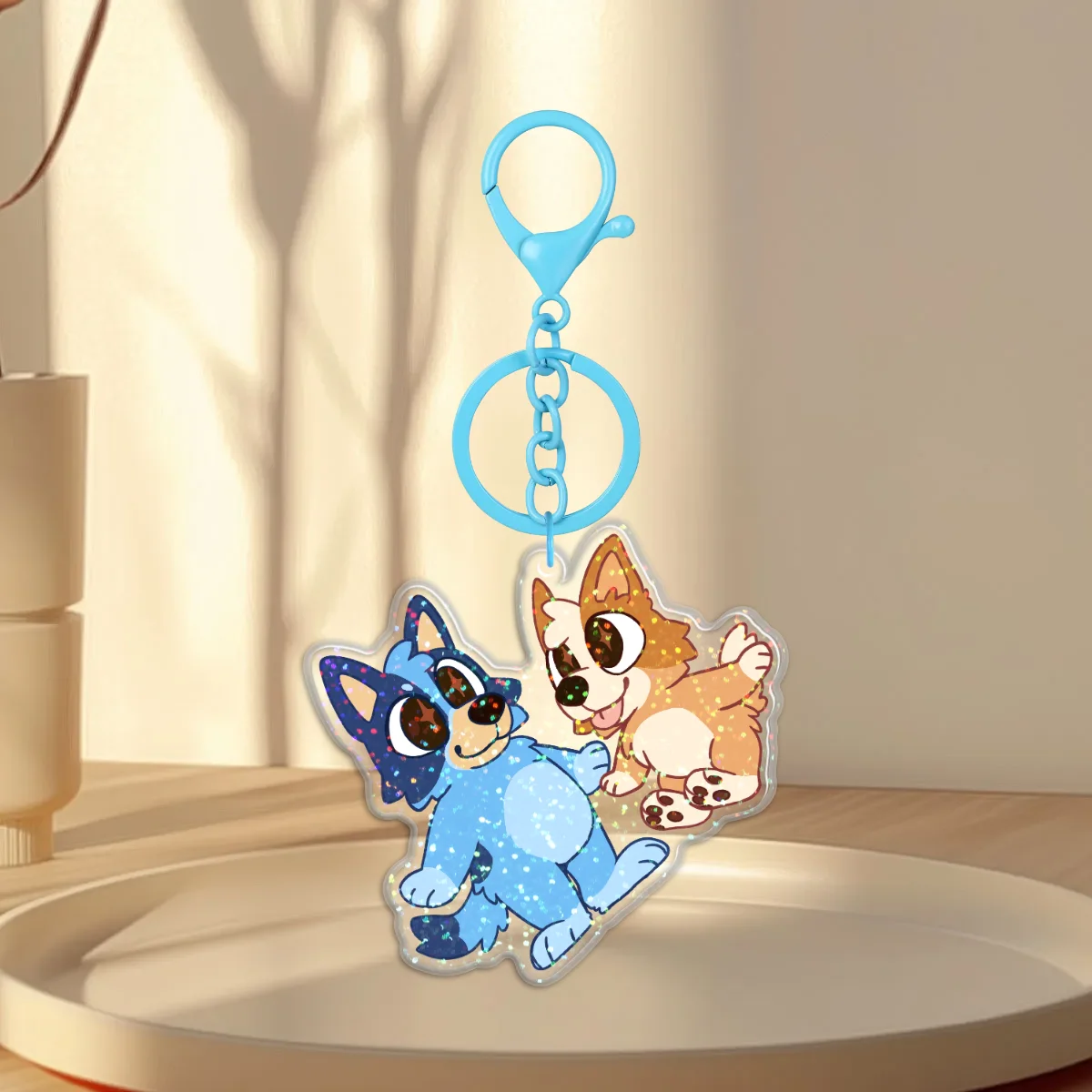 Bluey Epoxy Holographic Keychain