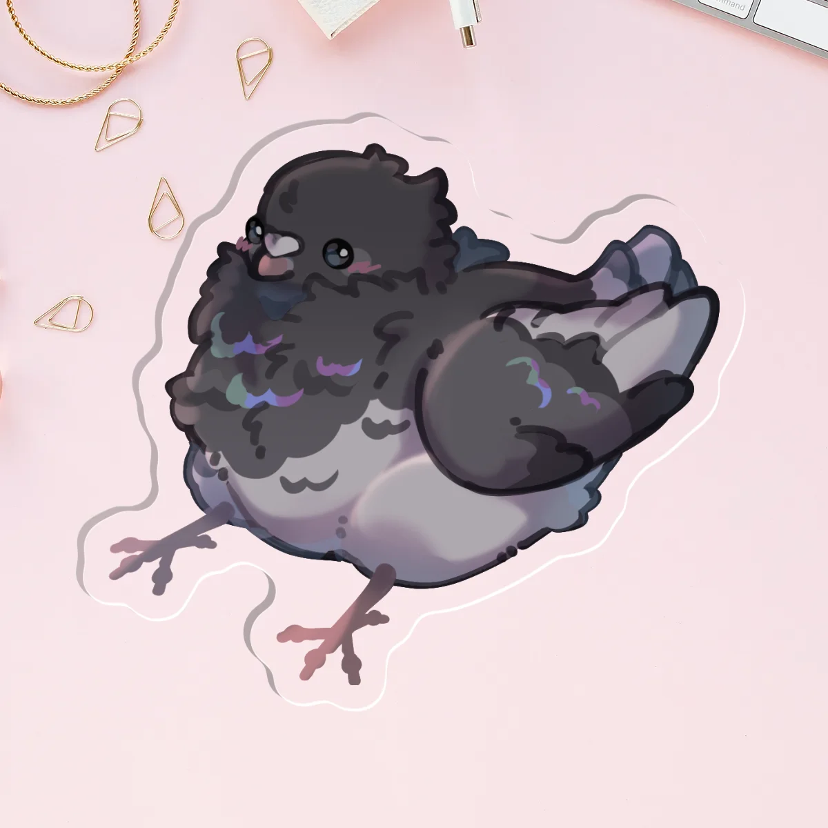 Sitting Pigeon Acrylic Pin