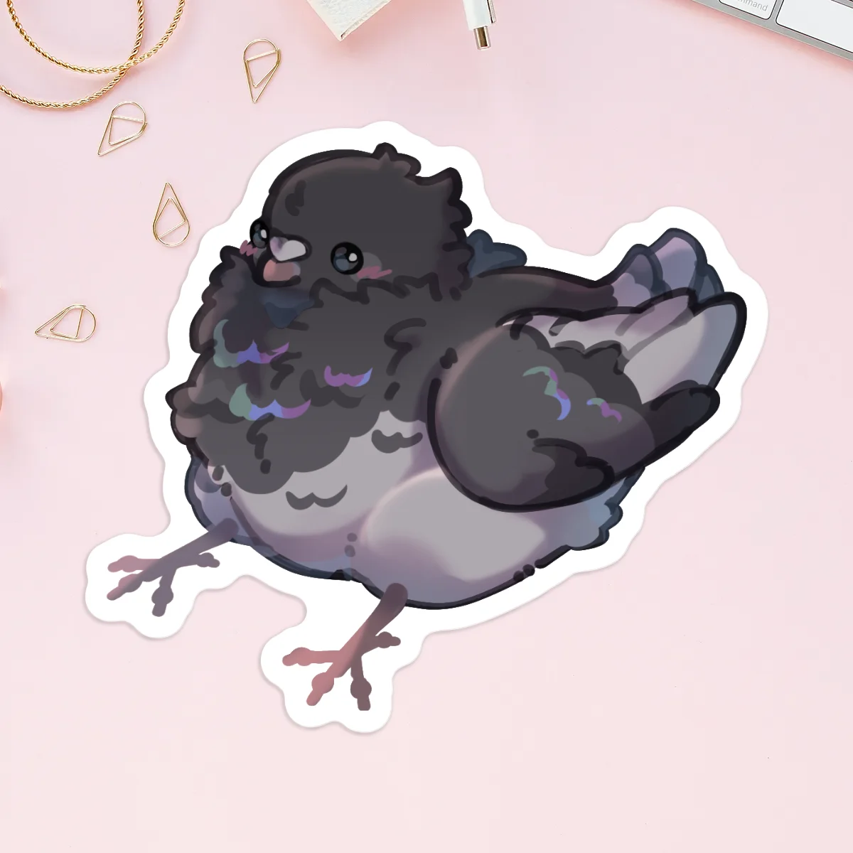 Sitting Pigeon Die Cut Stickers