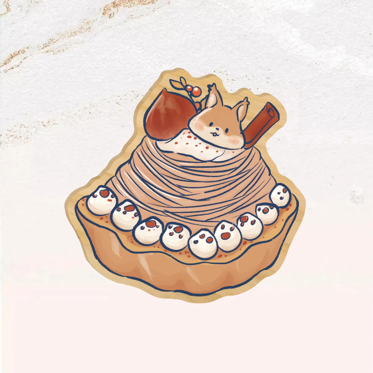 Mont Blanc - Natural Wooden Pin
