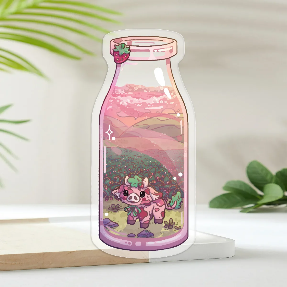 Strawberry Milk Vinyl Stickers x5