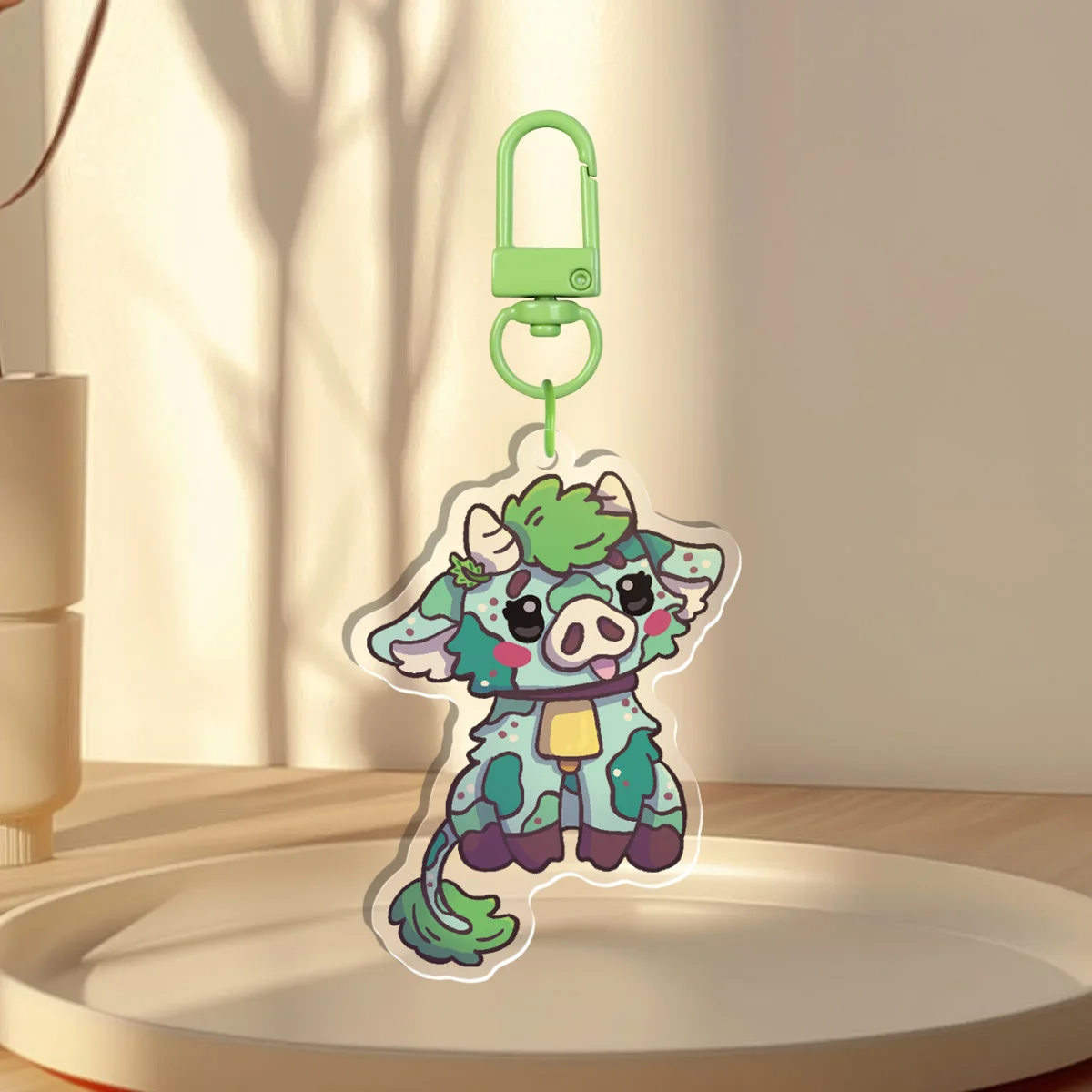 Mint Cow Keychain