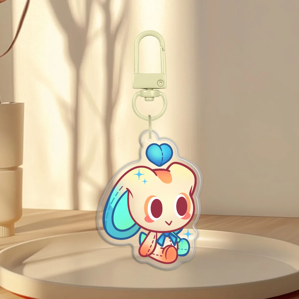 Cream Chao Plush Keychain