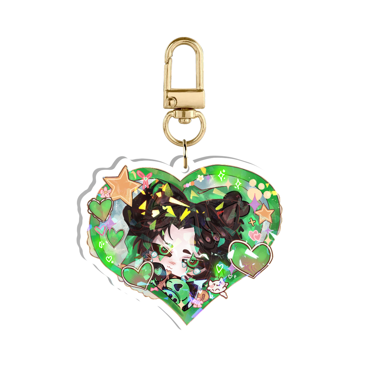 Kitty Harlequin Keychain