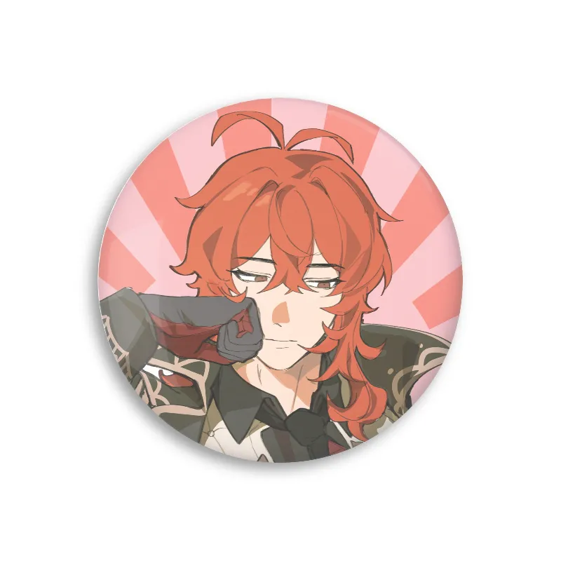 Genshin Diluc Round Button Pin