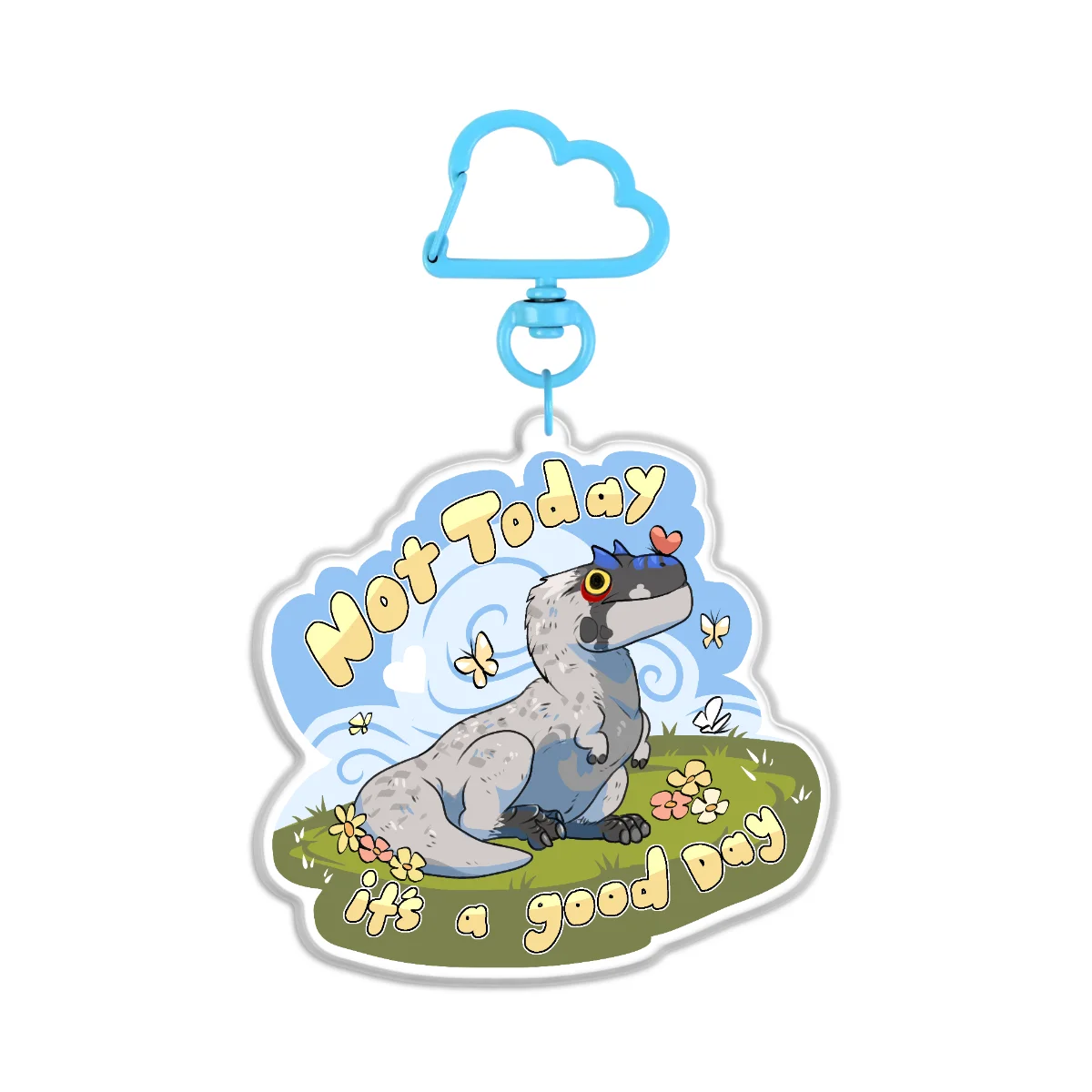 Yutyrannus having a good day - Epoxy Keychain