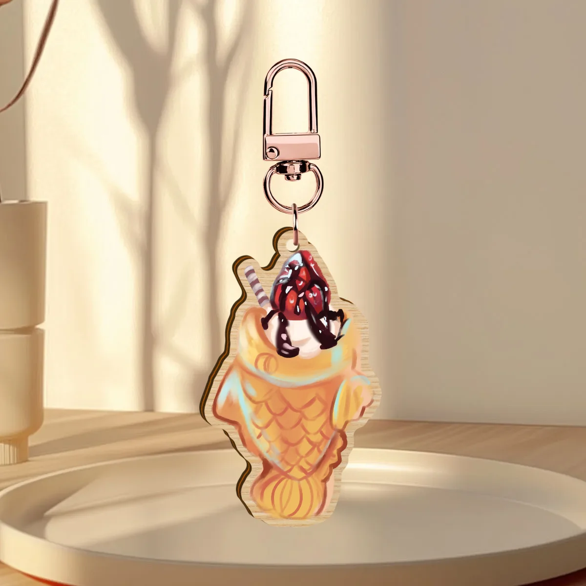 Taiyaki Wooden Keychain