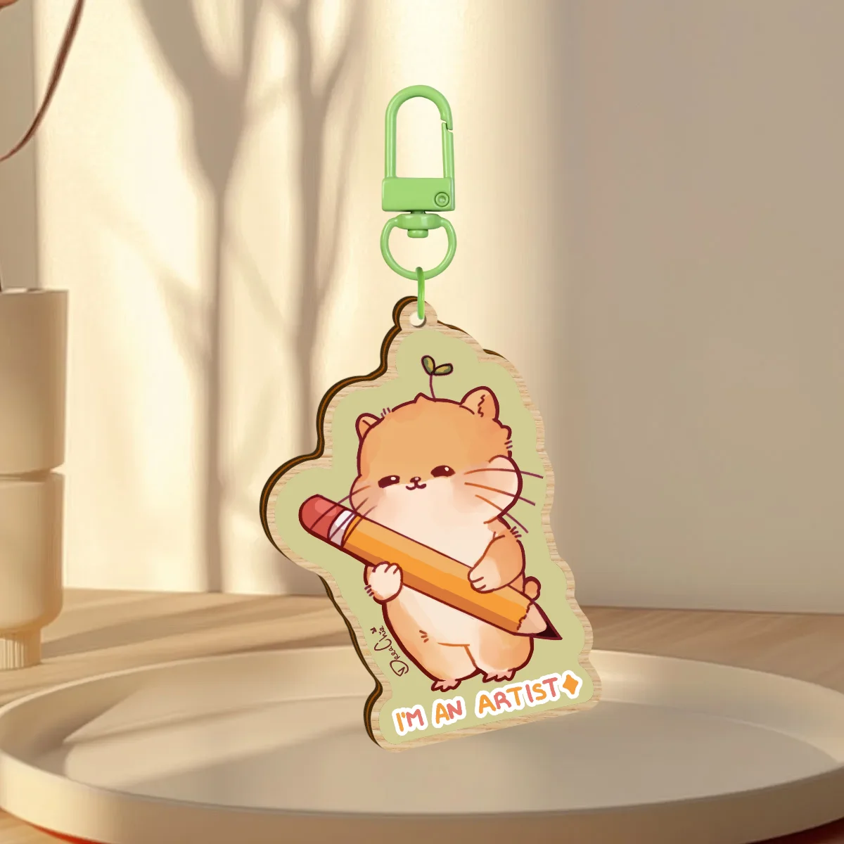 I'm an Artist Hamster - Synthetic Wooden Keychains