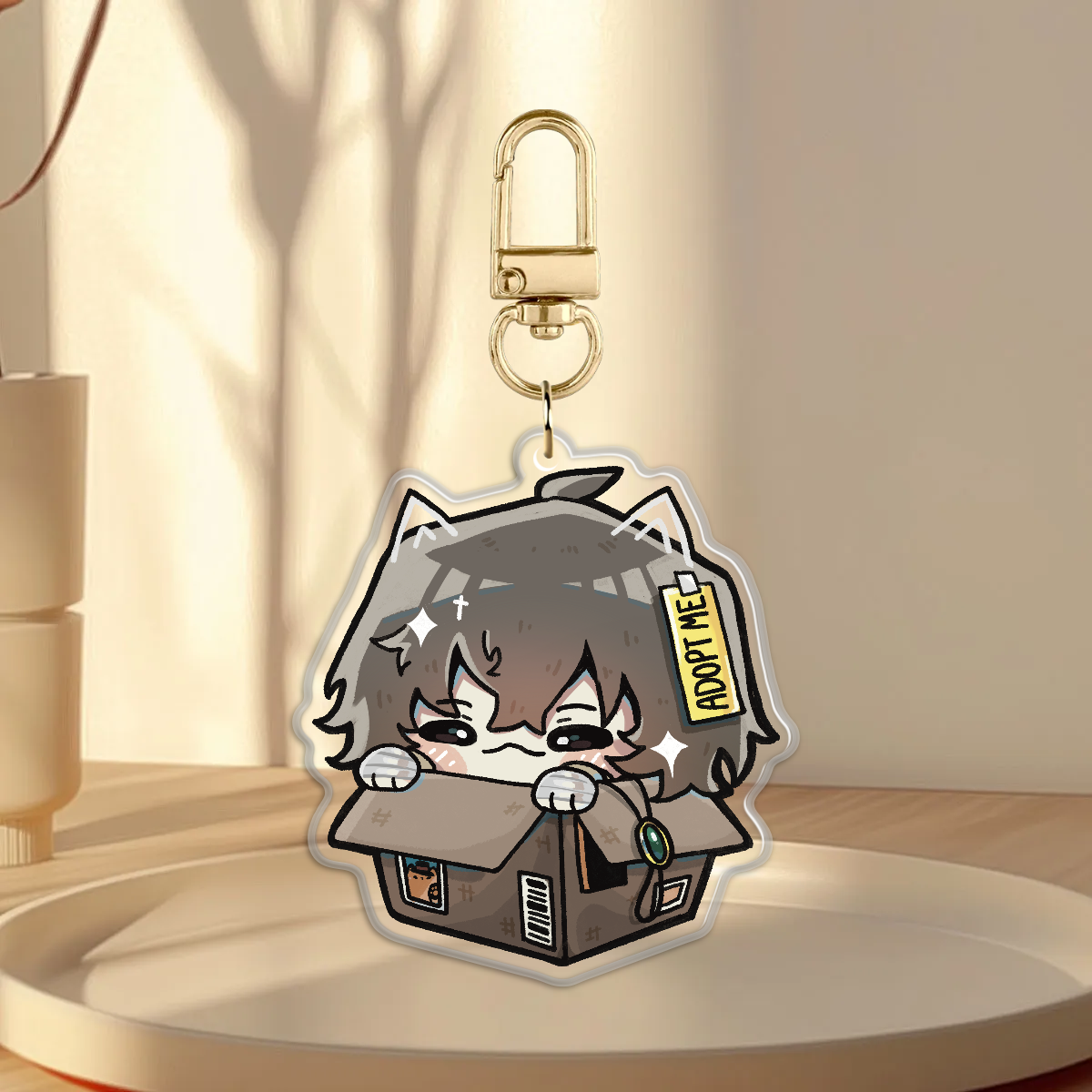 Dazai Osamu Box Cat Keychain