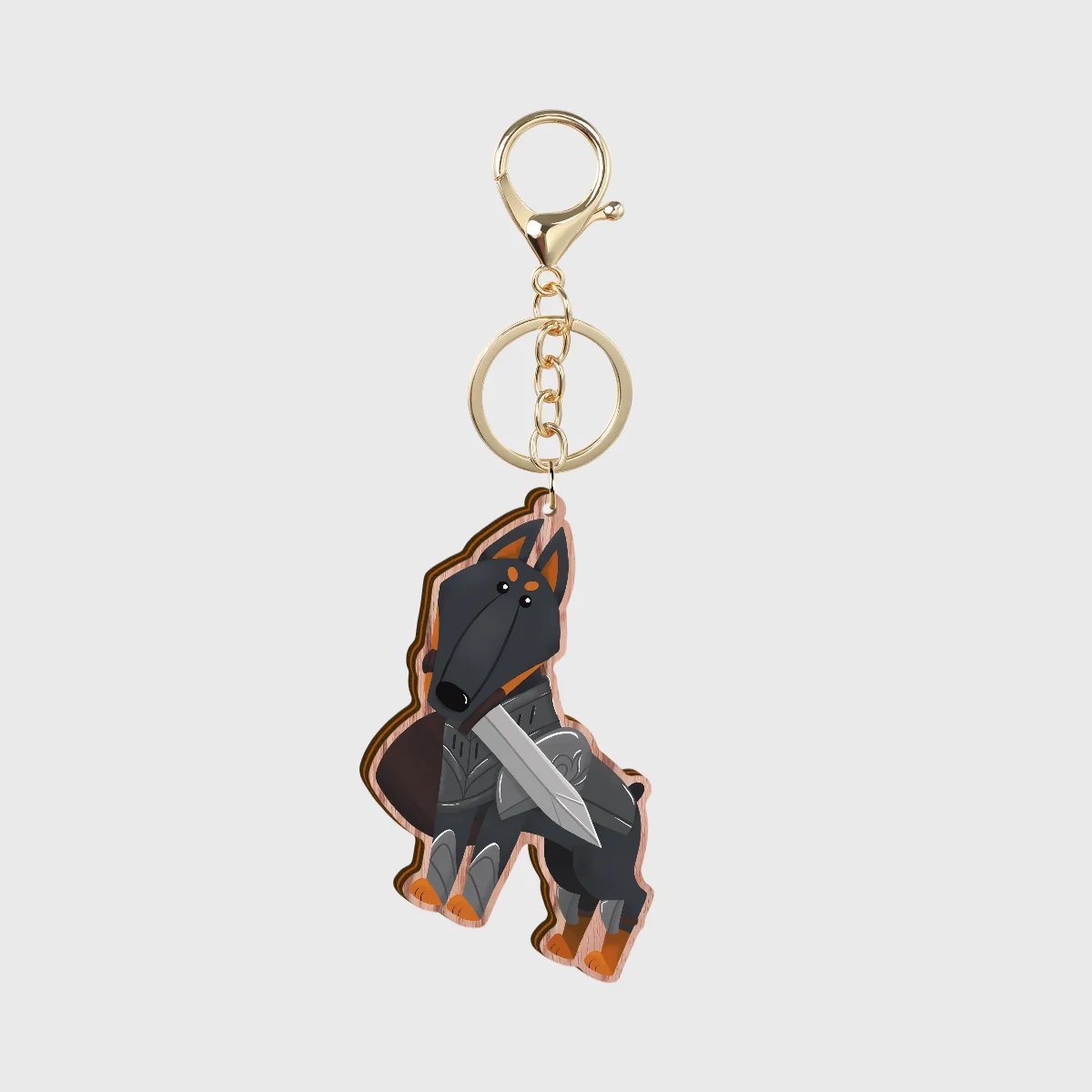 Doberman Fighter Keychain