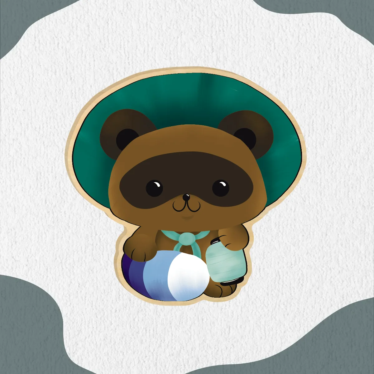 MLM Wooden Pride Pin - Tanuki