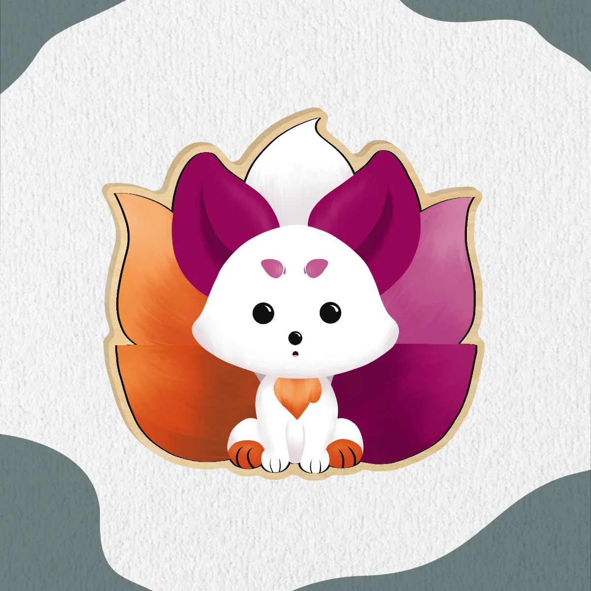 WLW Wooden Pride Pin - Kitsune