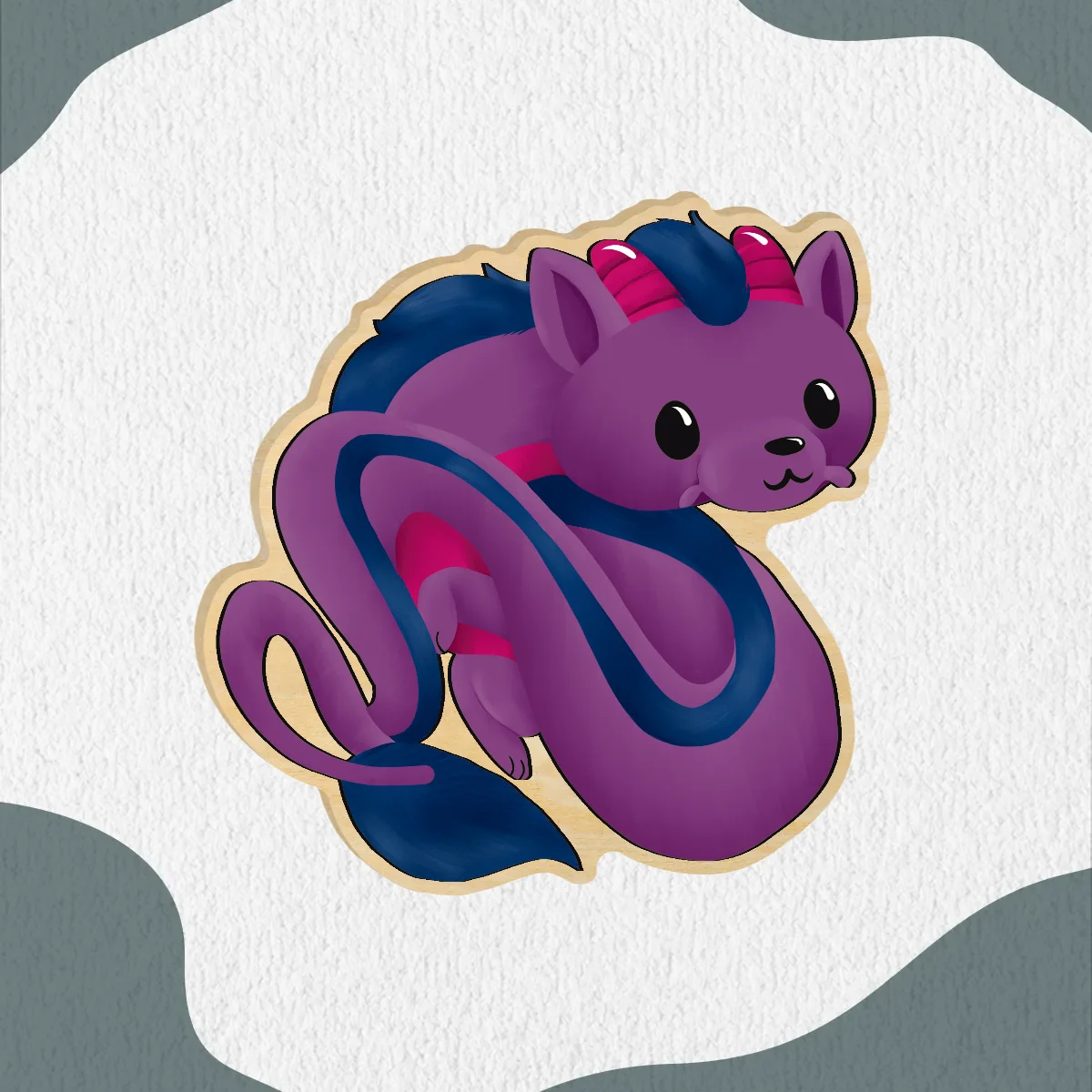 Bi Wooden Pride Pin - Ryuu