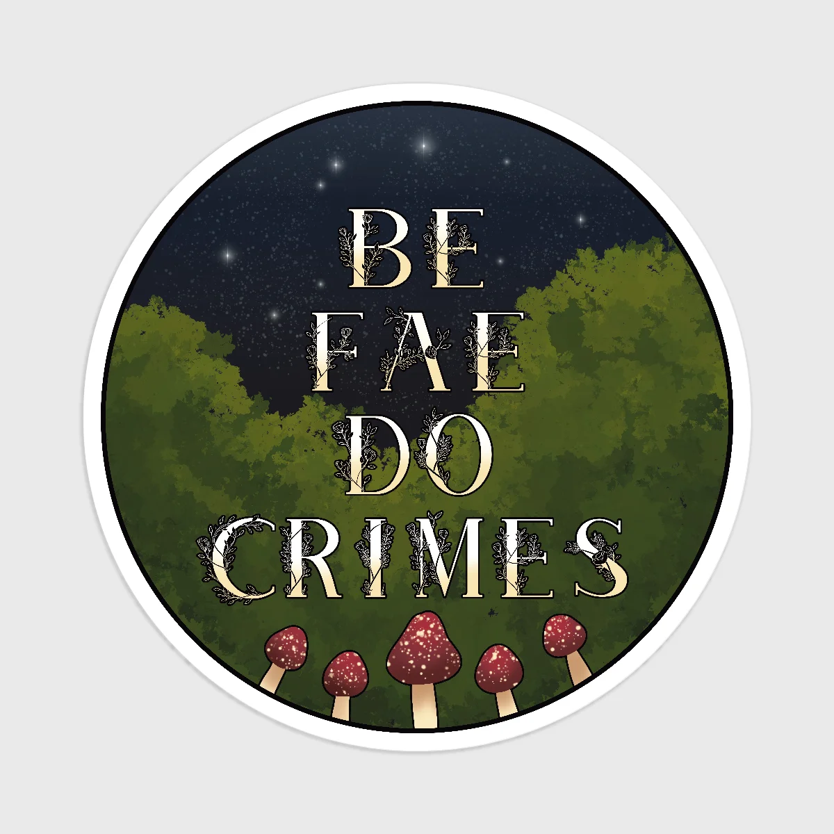 Fae Crimes Round Sticker (Set of 5)